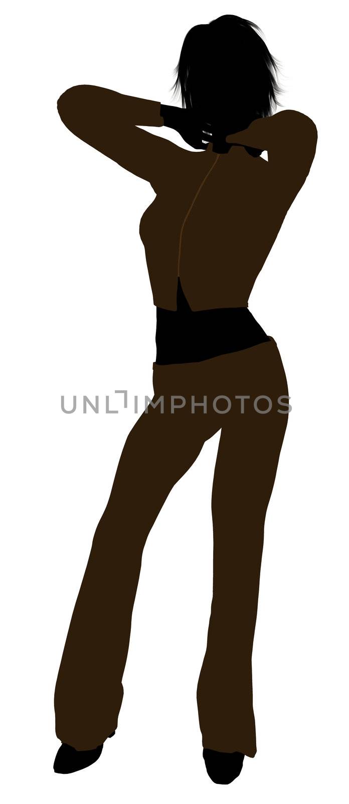 Female business executive silhouette on a white background