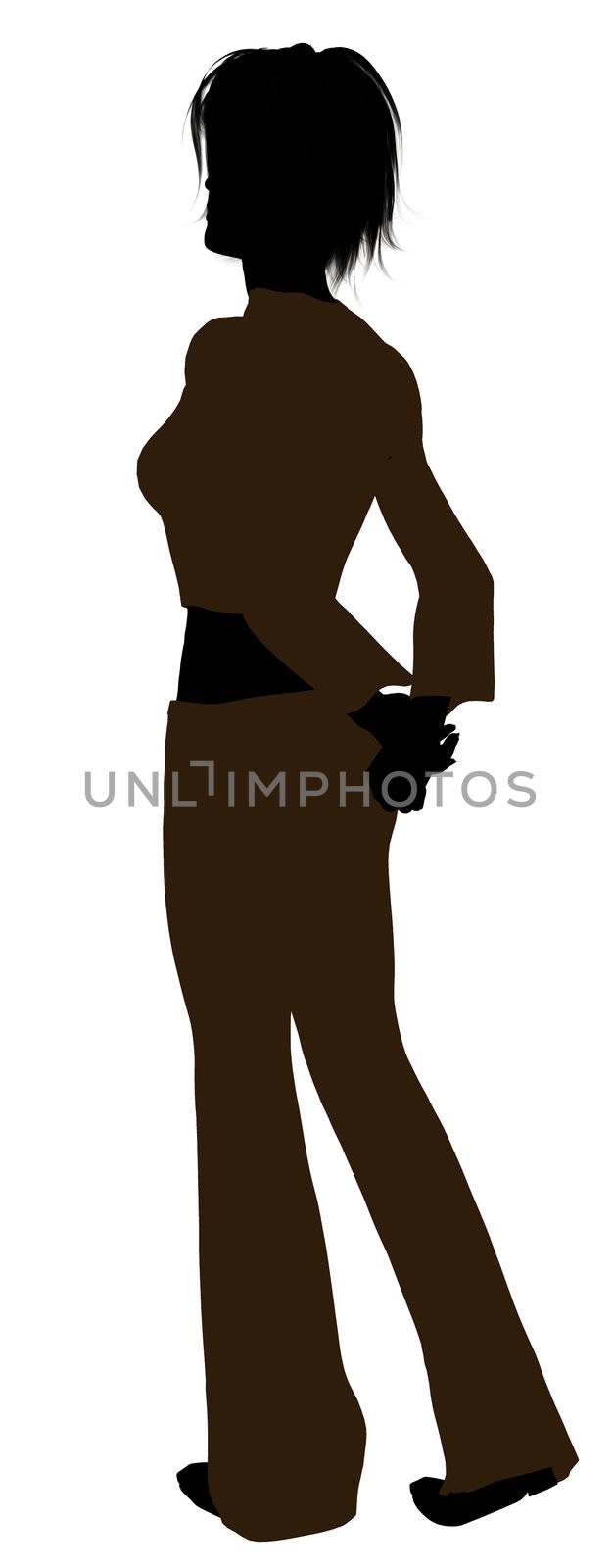 Female business executive silhouette on a white background