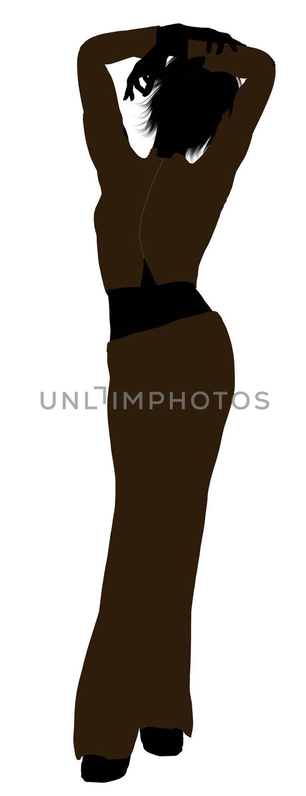 Female business executive silhouette on a white background