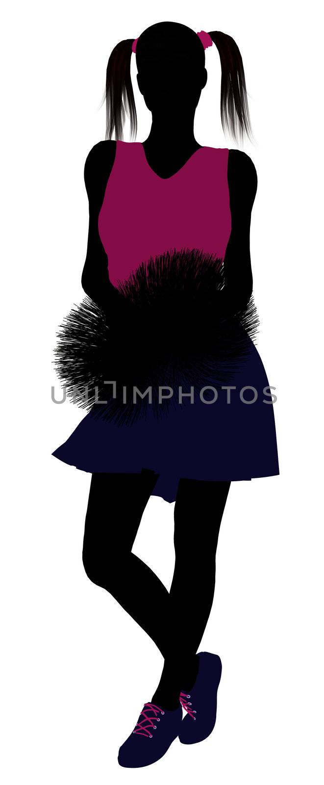 Female cheerleader silhouette on a white background
