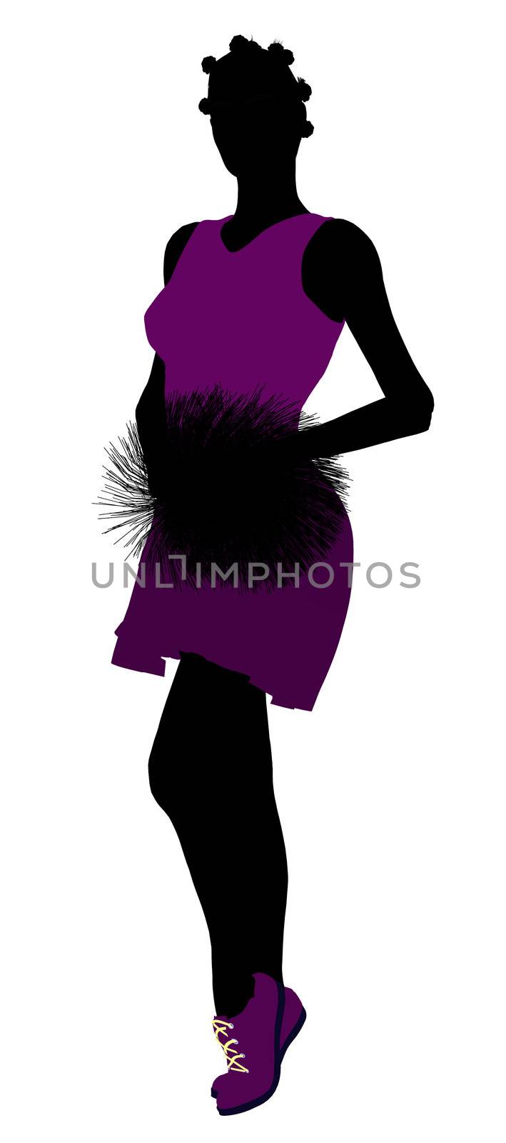 Female cheerleader silhouette on a white background
