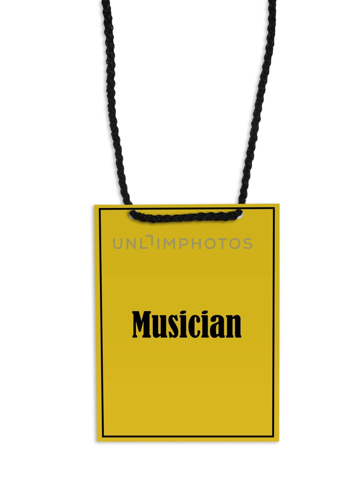 Musician stage pass on white background.
