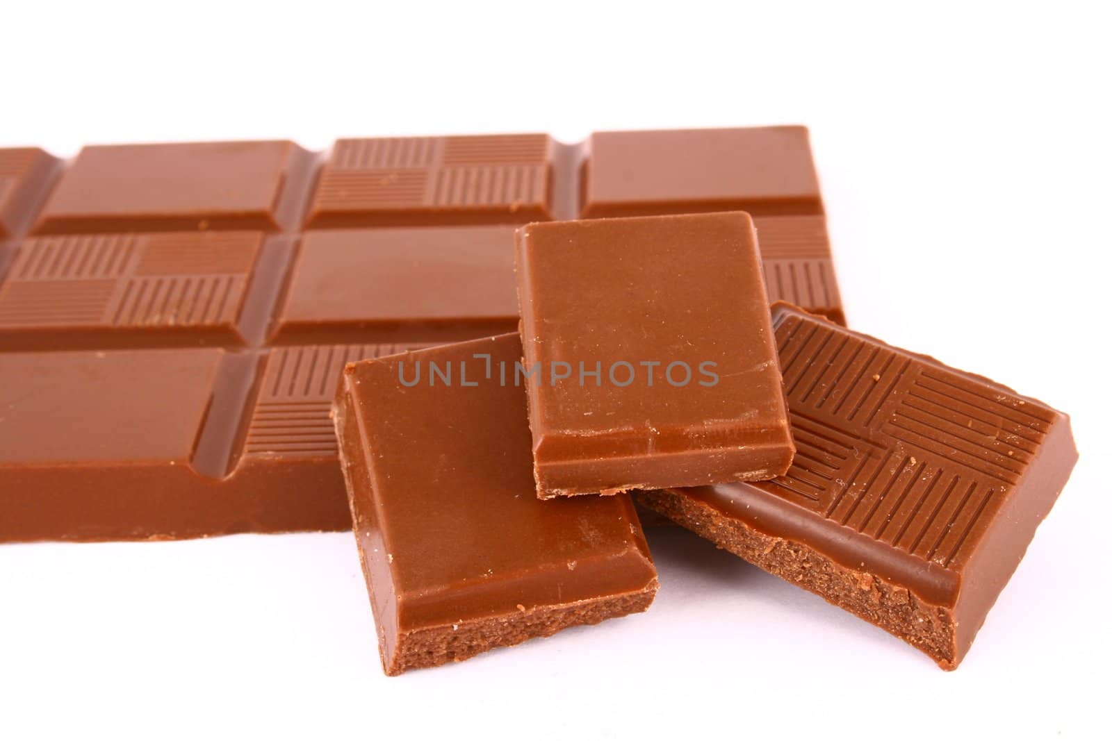 Chocolate isolated on white background brown chocolate