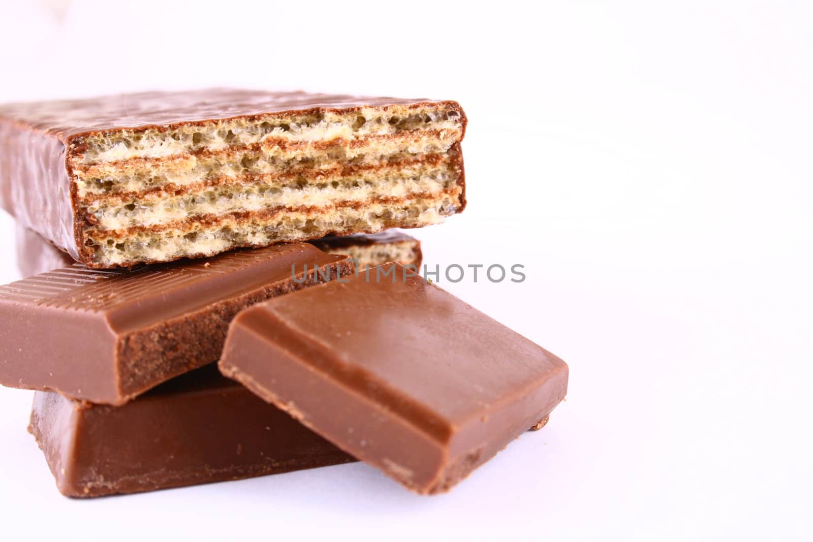 Chocolate isolated on white background brown chocolate