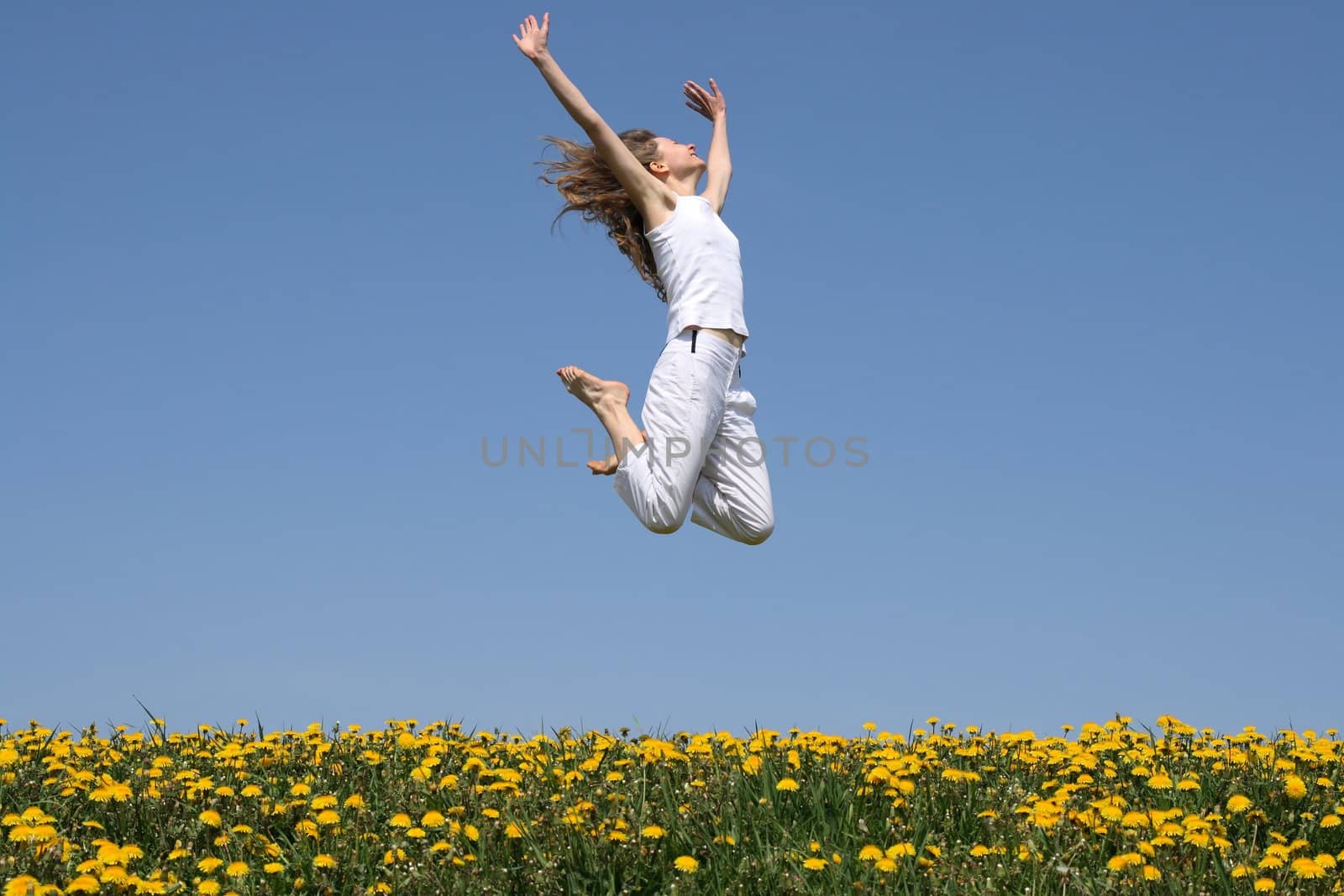 Girl in a happy jump by anikasalsera