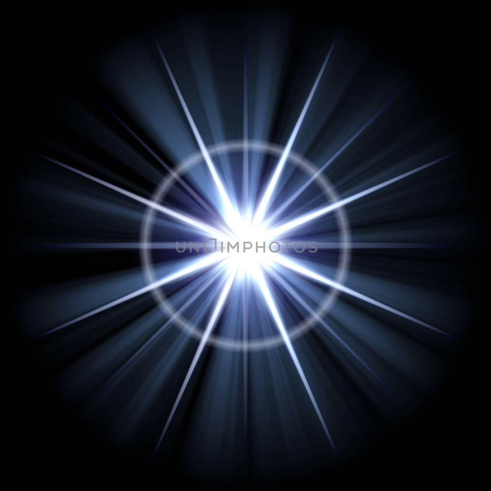 An abstract lens flare. Very bright burst - works great as a background.