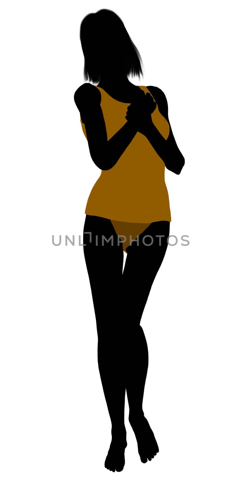 Woman lingerie without socks illustration silhouette on a white background