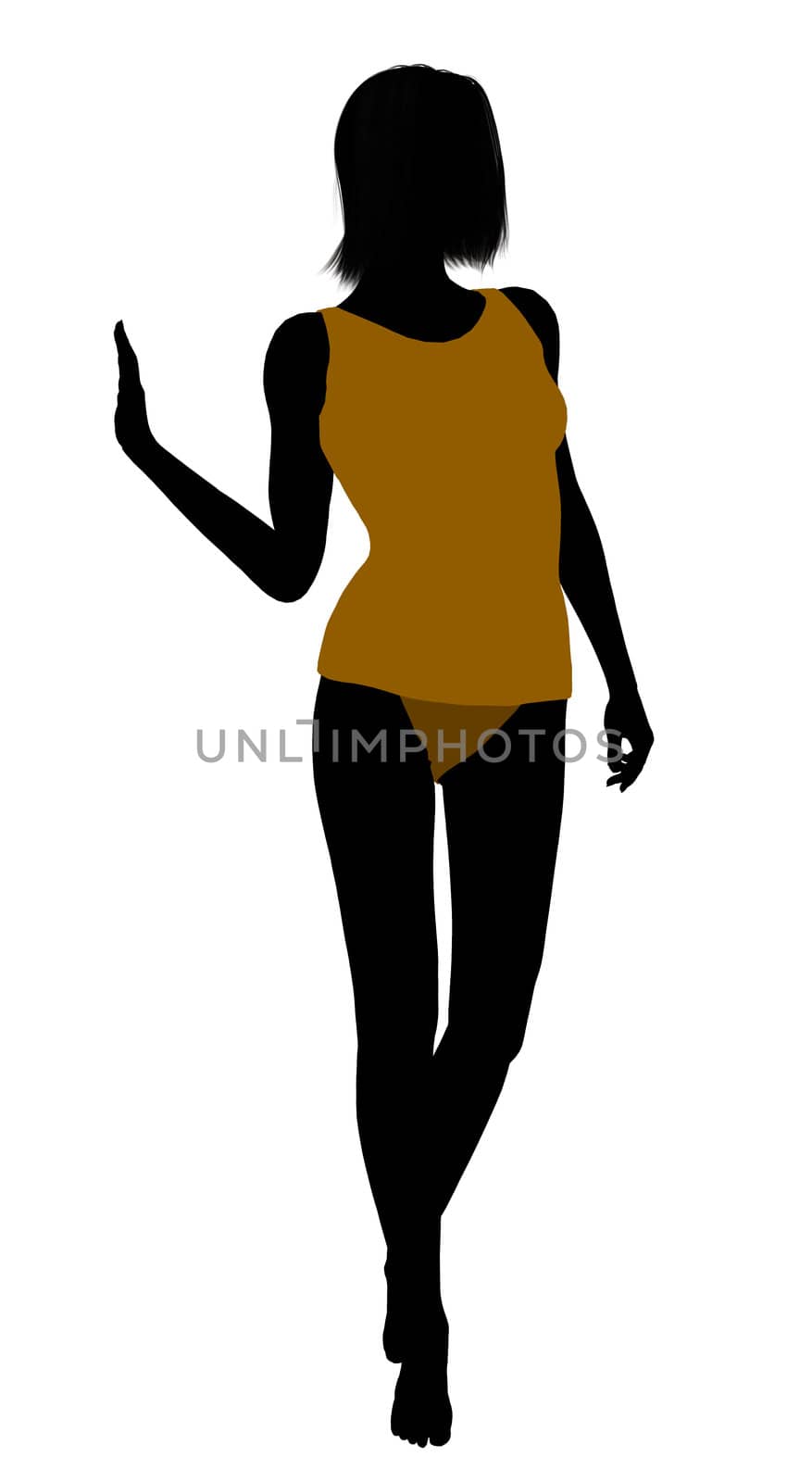 Woman lingerie without socks illustration silhouette on a white background