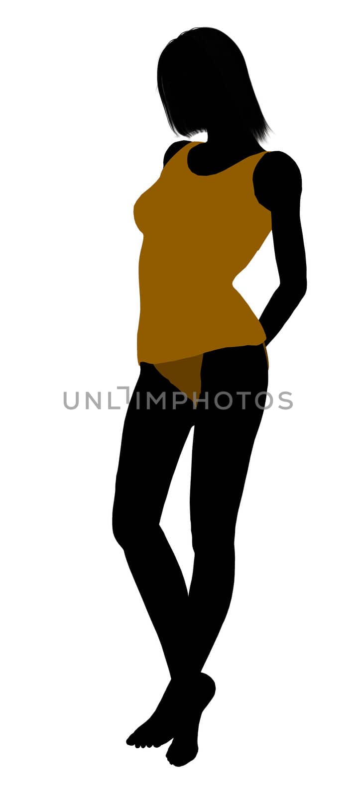 Woman lingerie without socks illustration silhouette on a white background