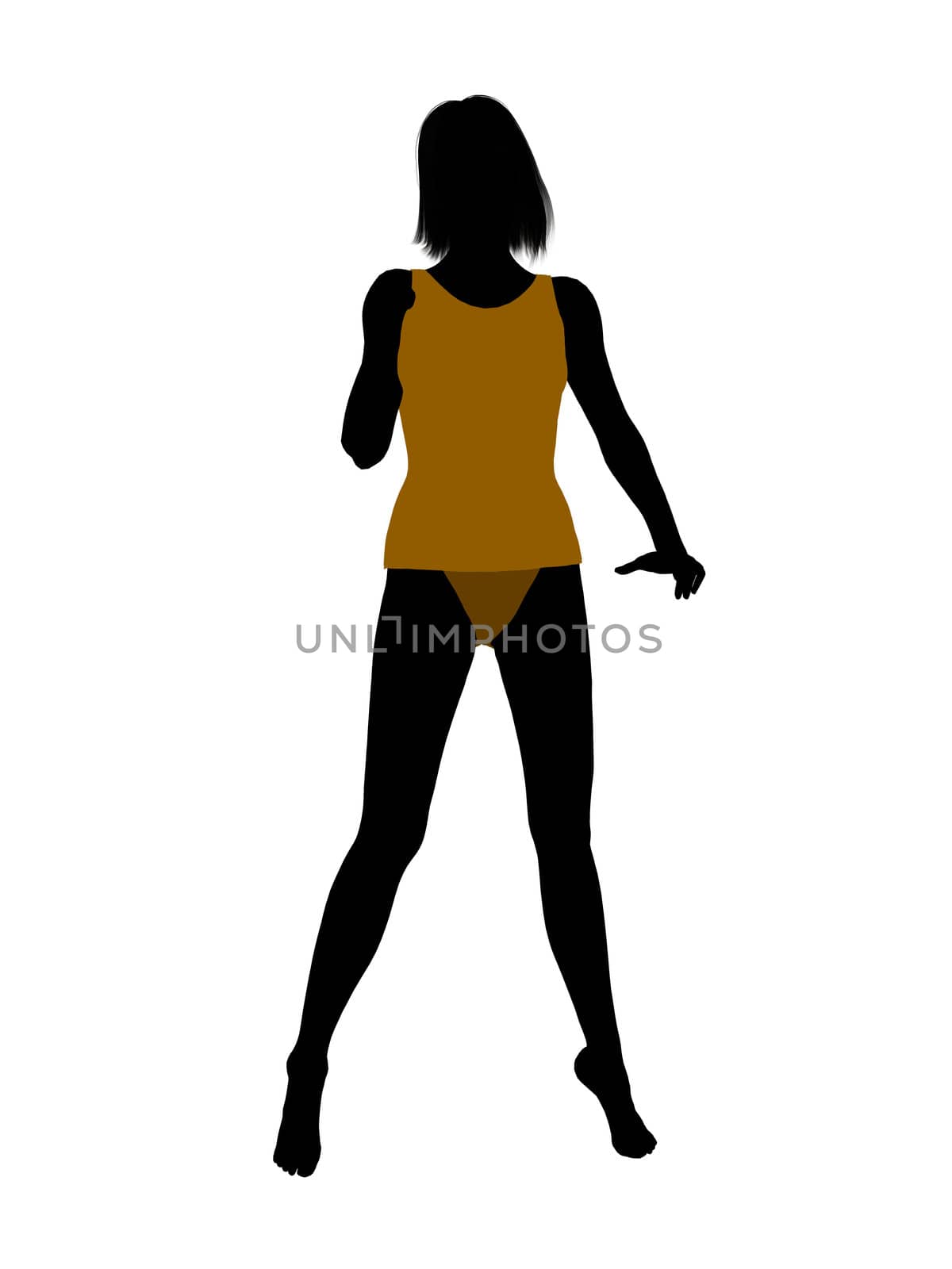 Woman lingerie without socks illustration silhouette on a white background