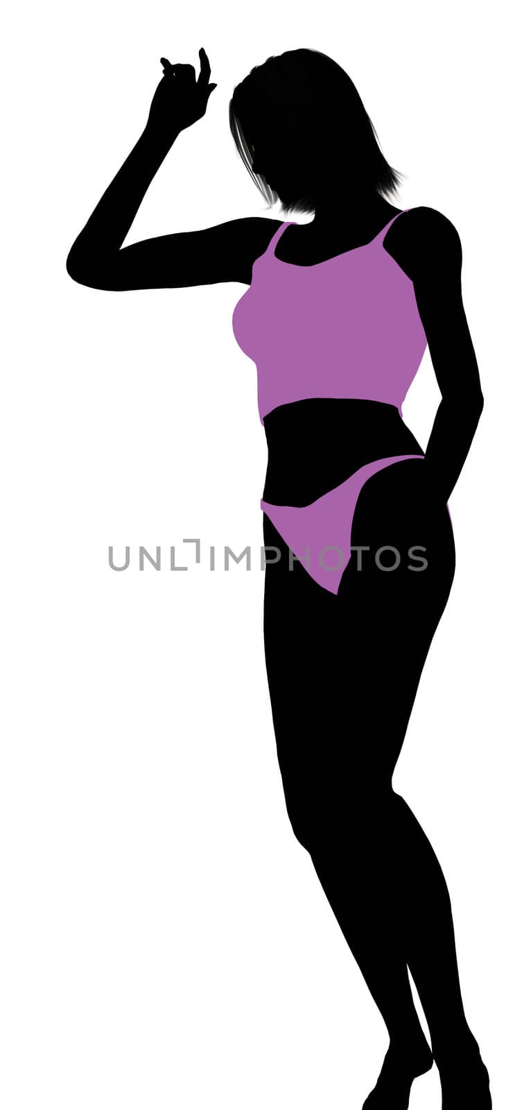 Woman lingerie without socks illustration silhouette on a white background