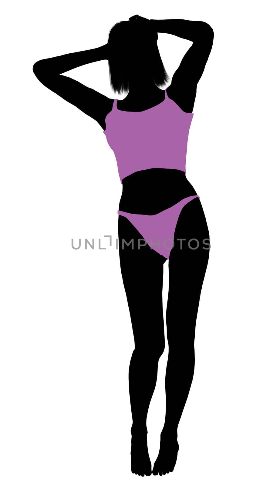 Woman lingerie without socks illustration silhouette on a white background