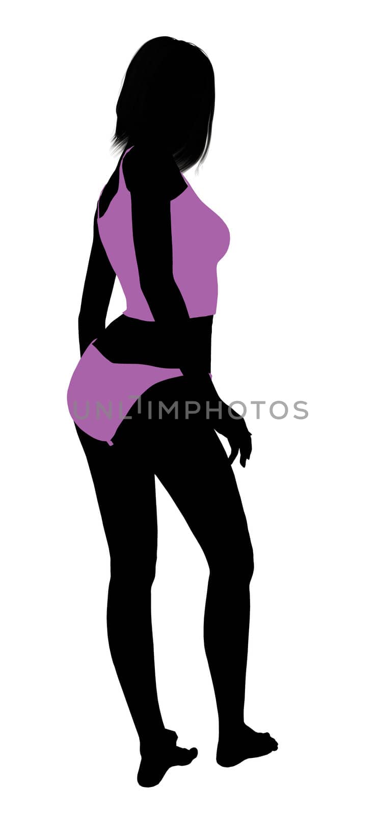 Woman lingerie without socks illustration silhouette on a white background