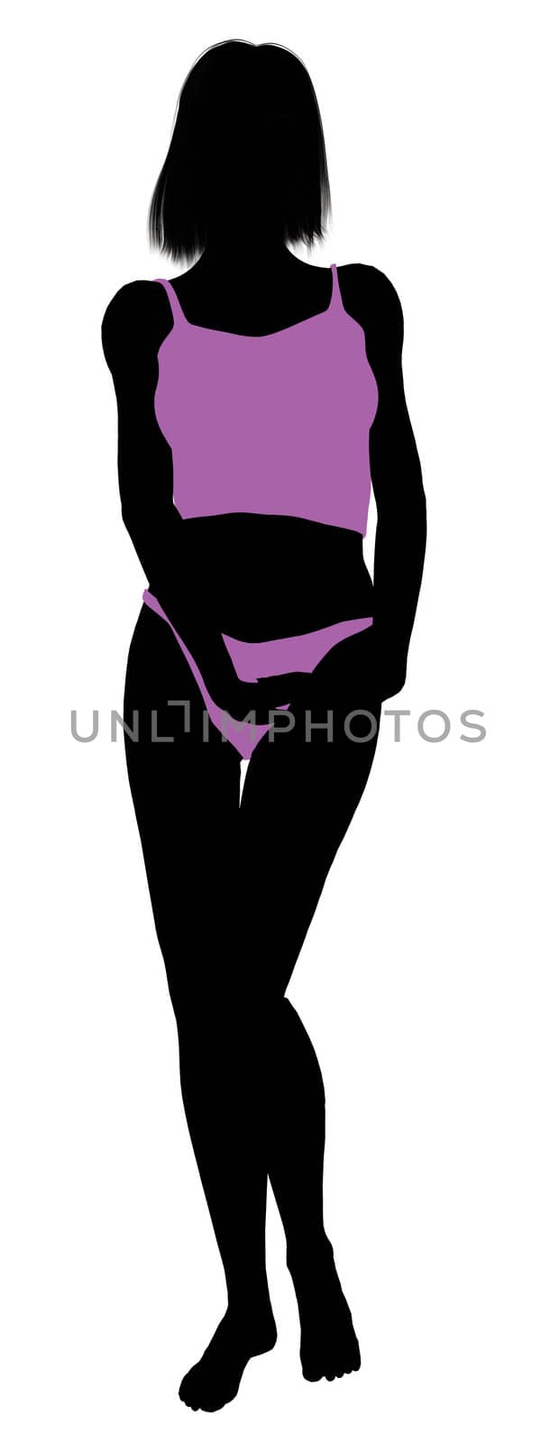 Woman lingerie without socks illustration silhouette on a white background