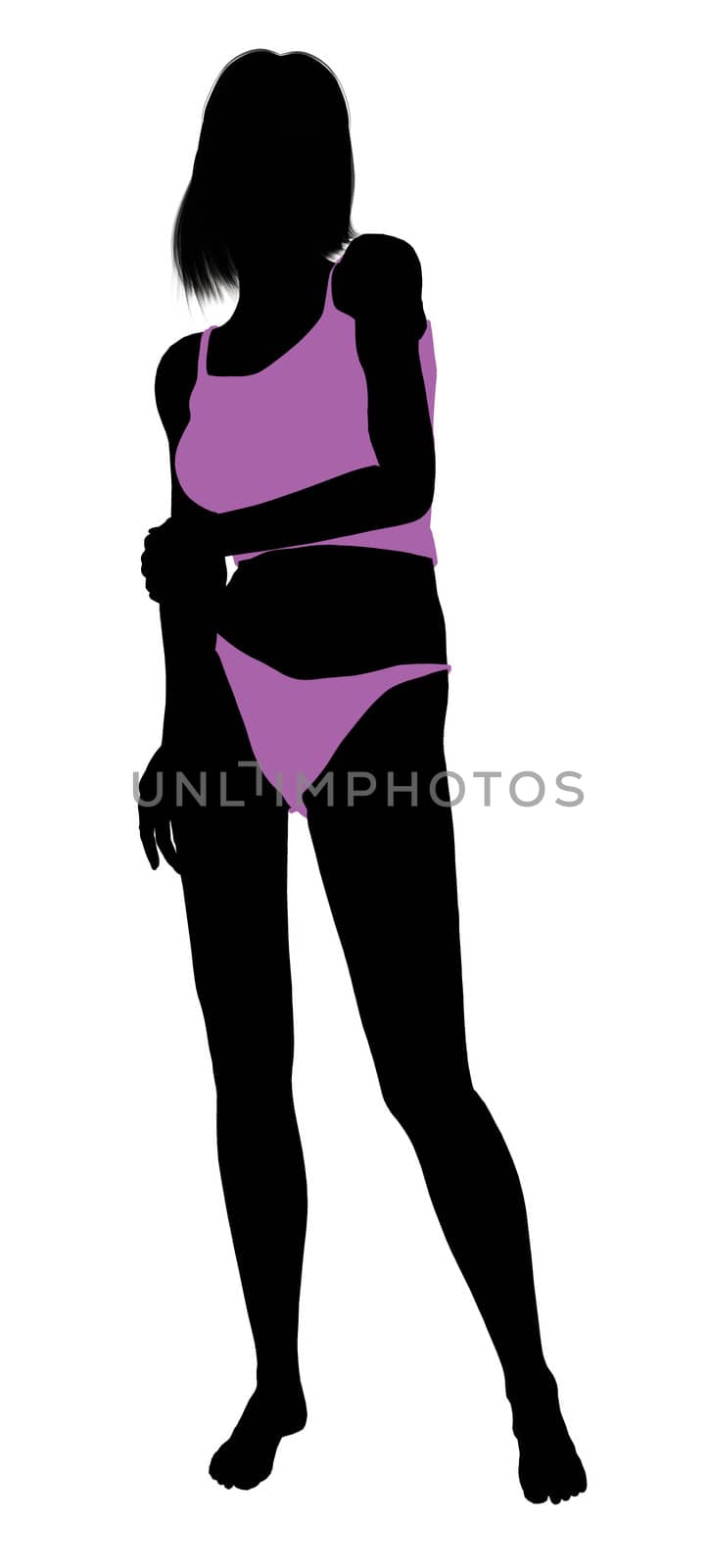 Woman lingerie without socks illustration silhouette on a white background