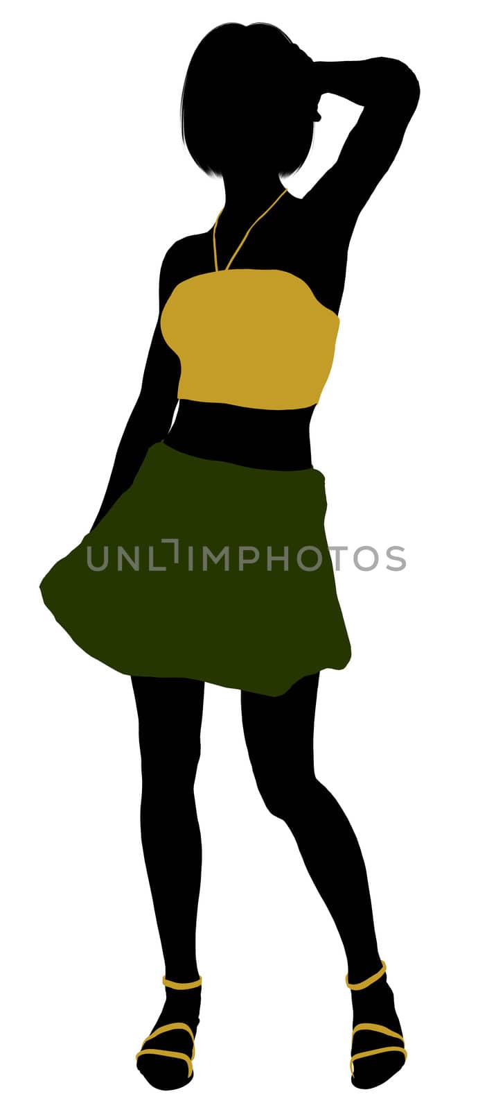 Teenager silhouette on a white background