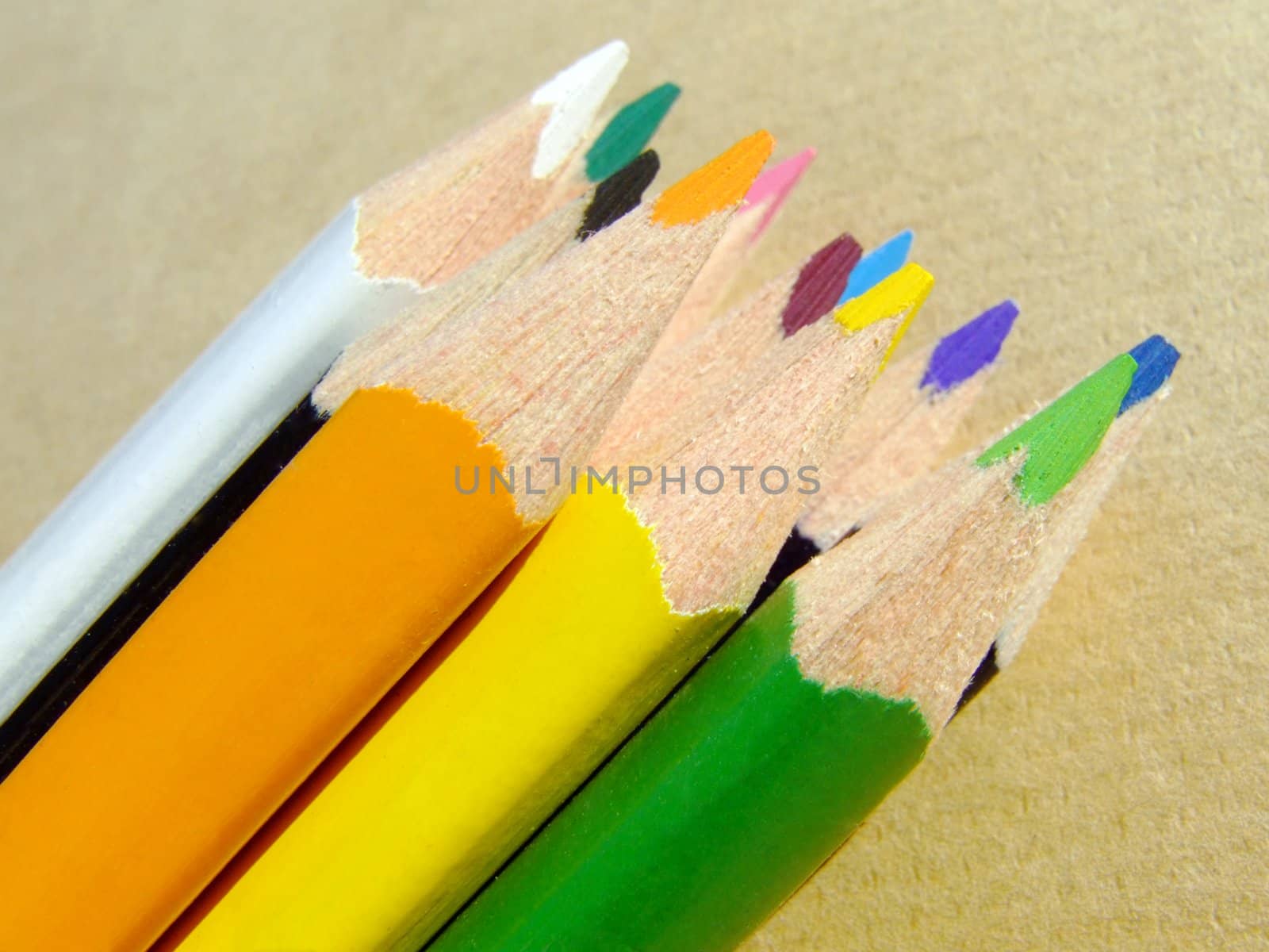 Close-up of some colored pencils