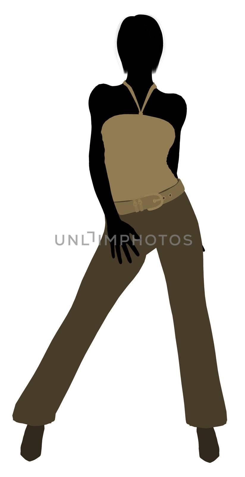 Female business executive silhouette on a white background