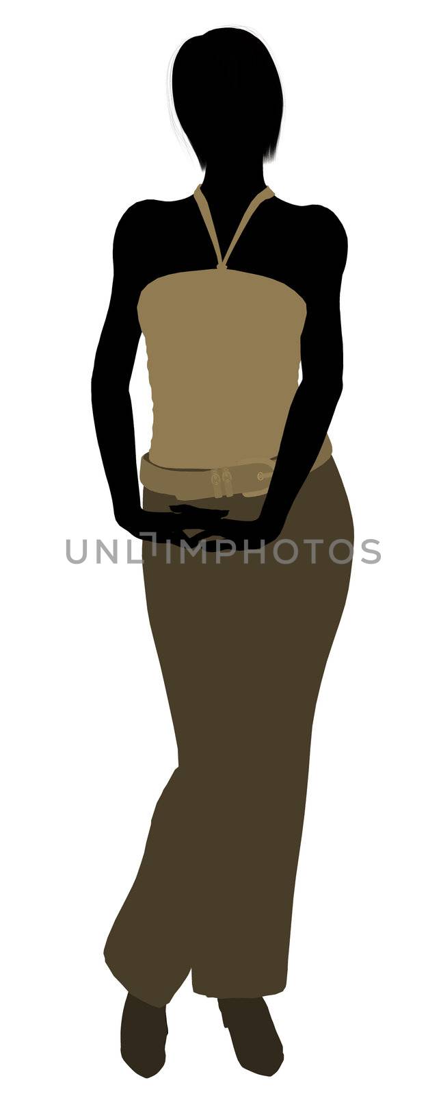 Female business executive silhouette on a white background