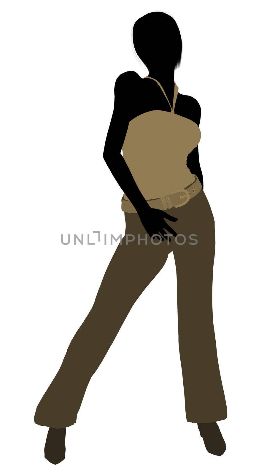 Female business executive silhouette on a white background