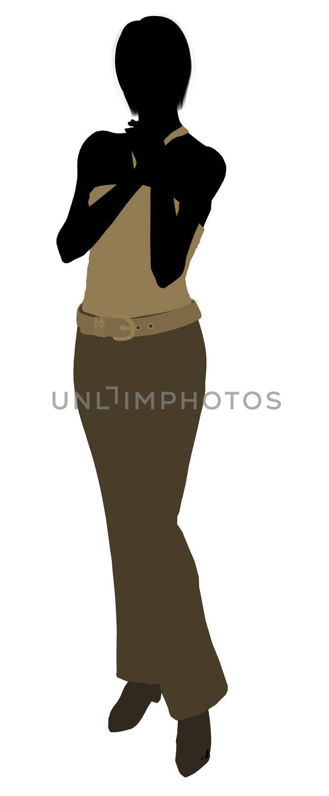 Female business executive silhouette on a white background