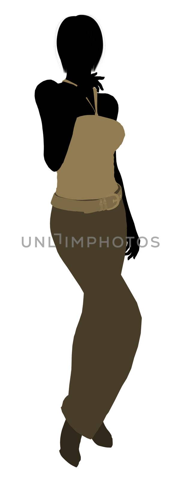 Female business executive silhouette on a white background