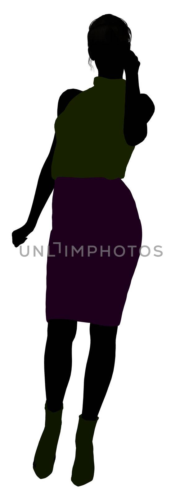 Female business executive silhouette on a white background