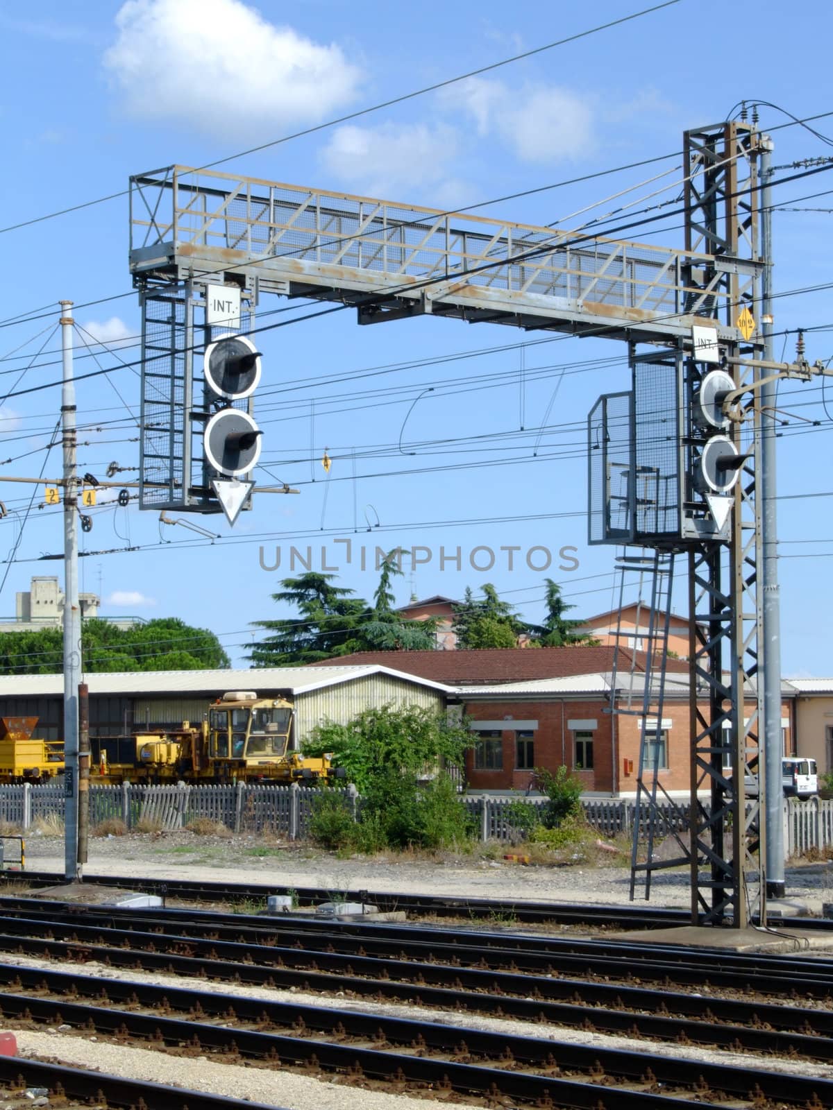 Small north italian train station and railways