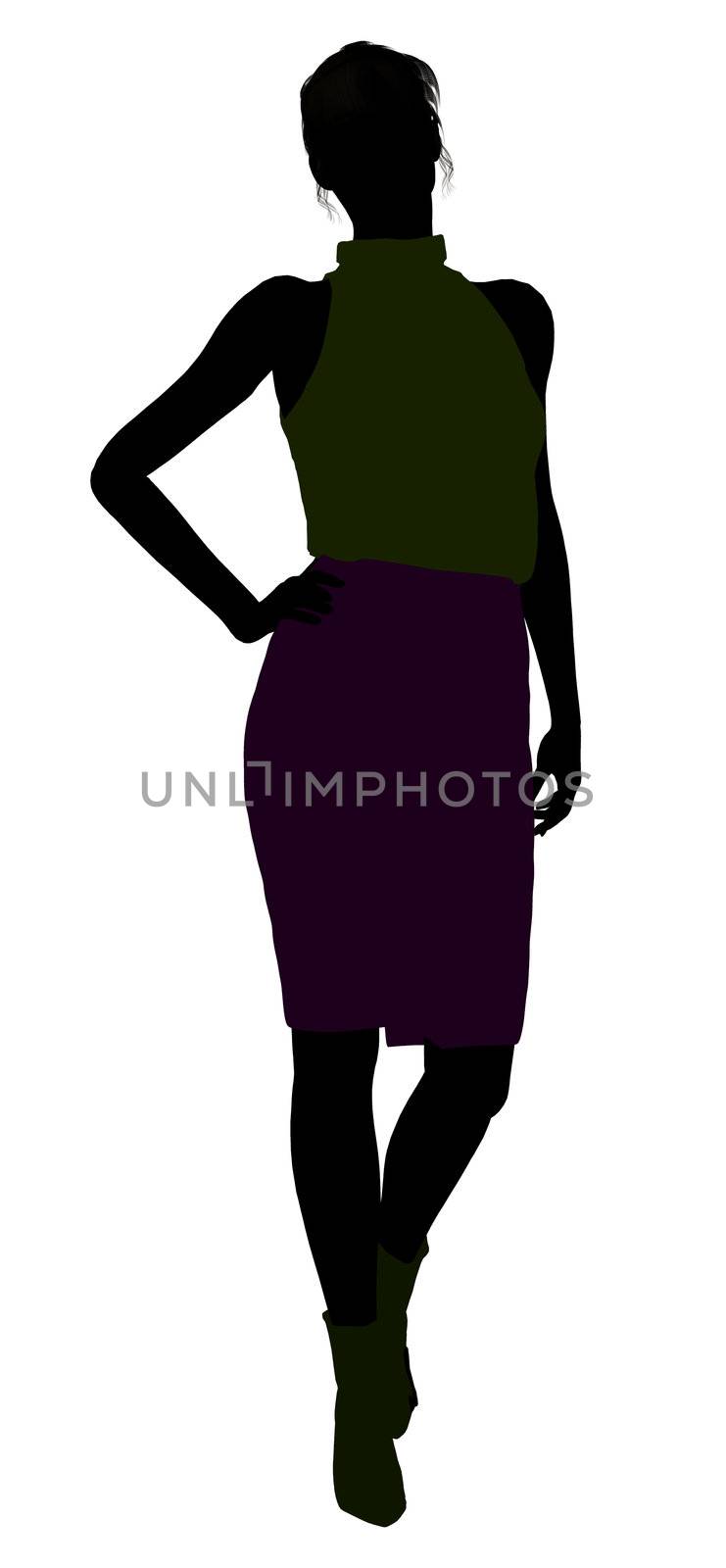 Female business executive silhouette on a white background