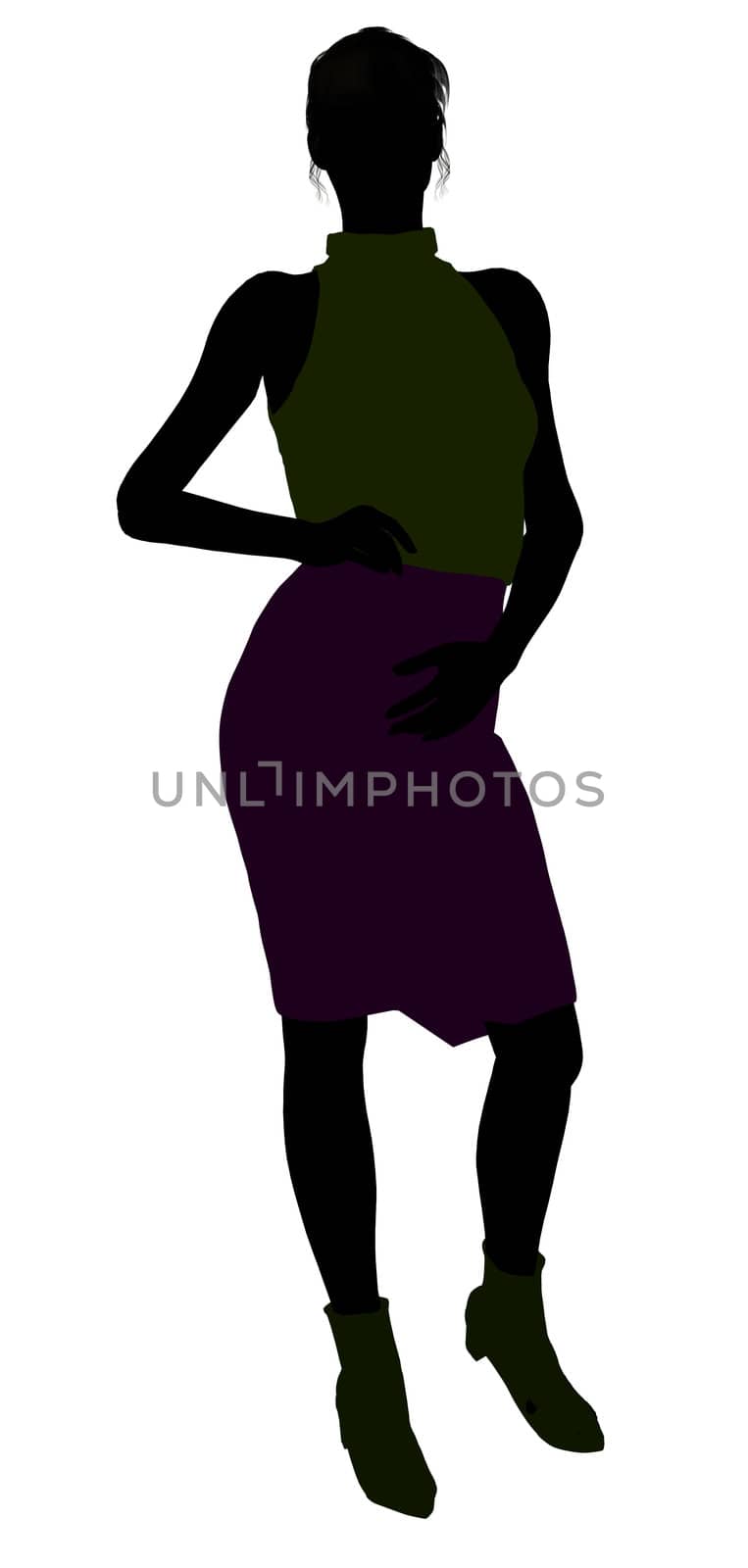Female business executive silhouette on a white background