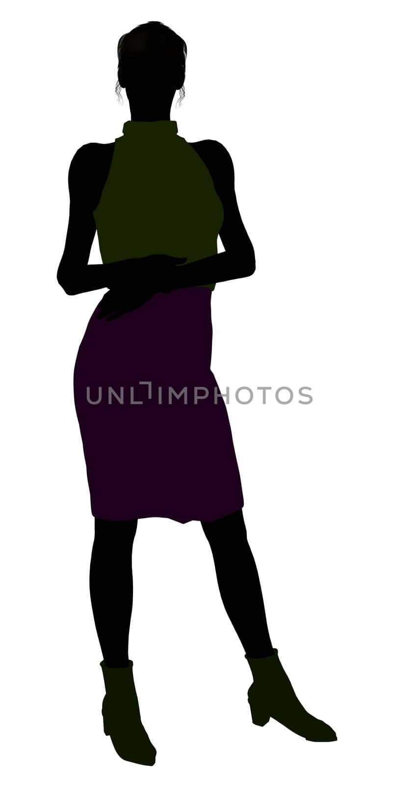 Female business executive silhouette on a white background
