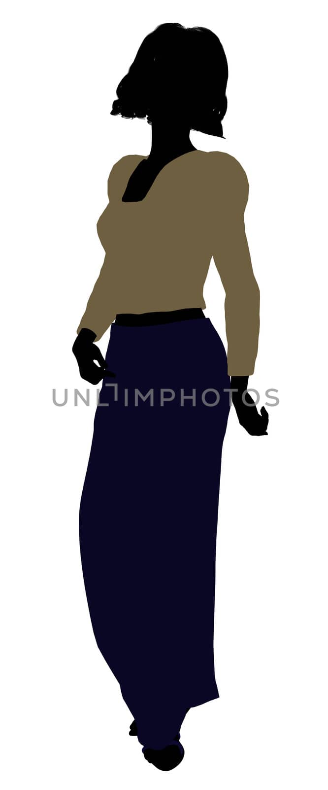 Female business executive silhouette on a white background