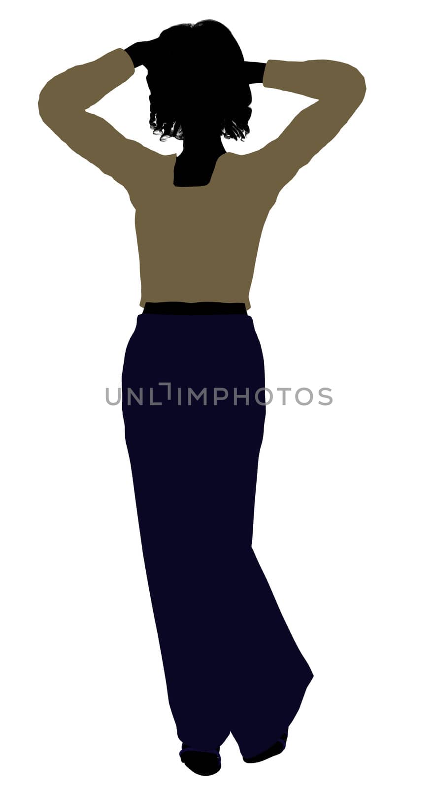 Female business executive silhouette on a white background