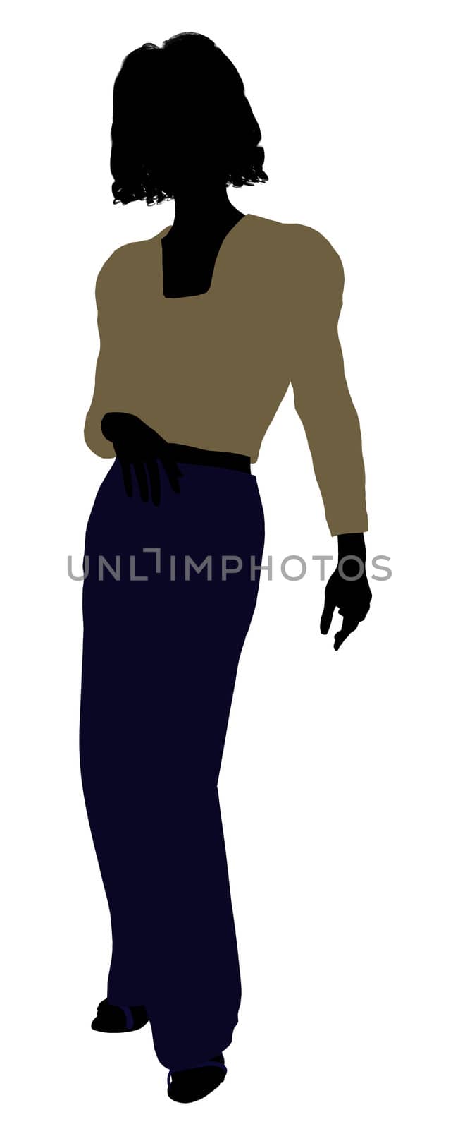 Female business executive silhouette on a white background