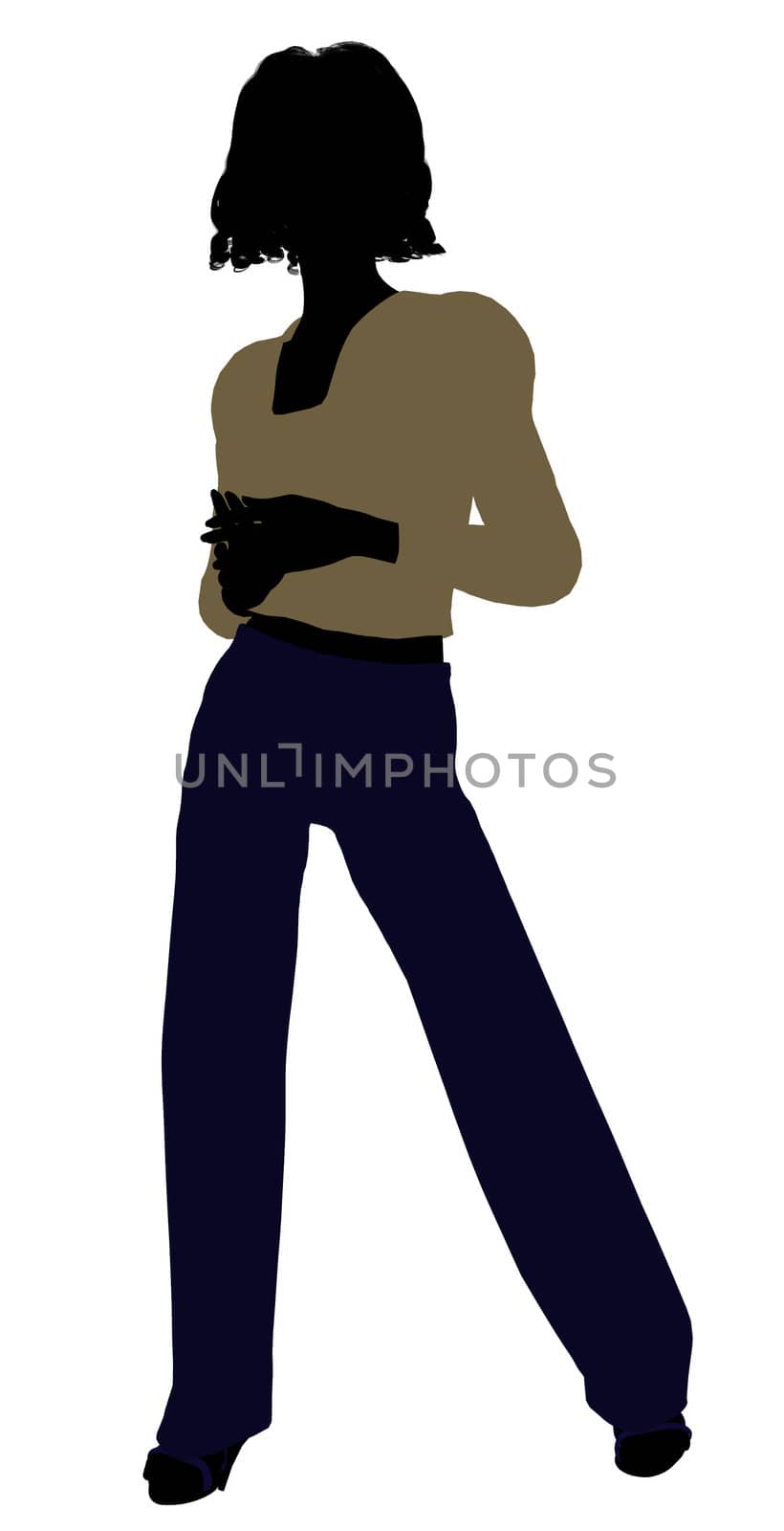 Female business executive silhouette on a white background