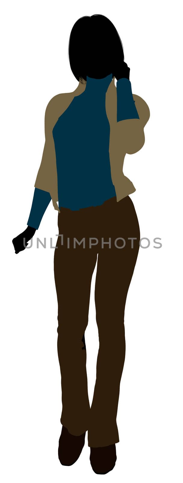 Female business executive silhouette on a white background