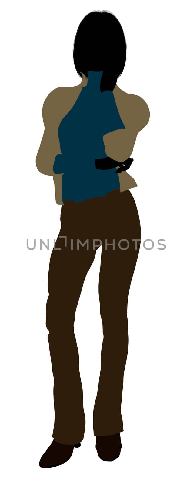 Female business executive silhouette on a white background