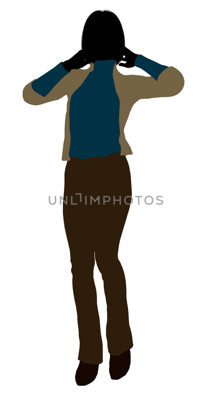 Female business executive silhouette on a white background