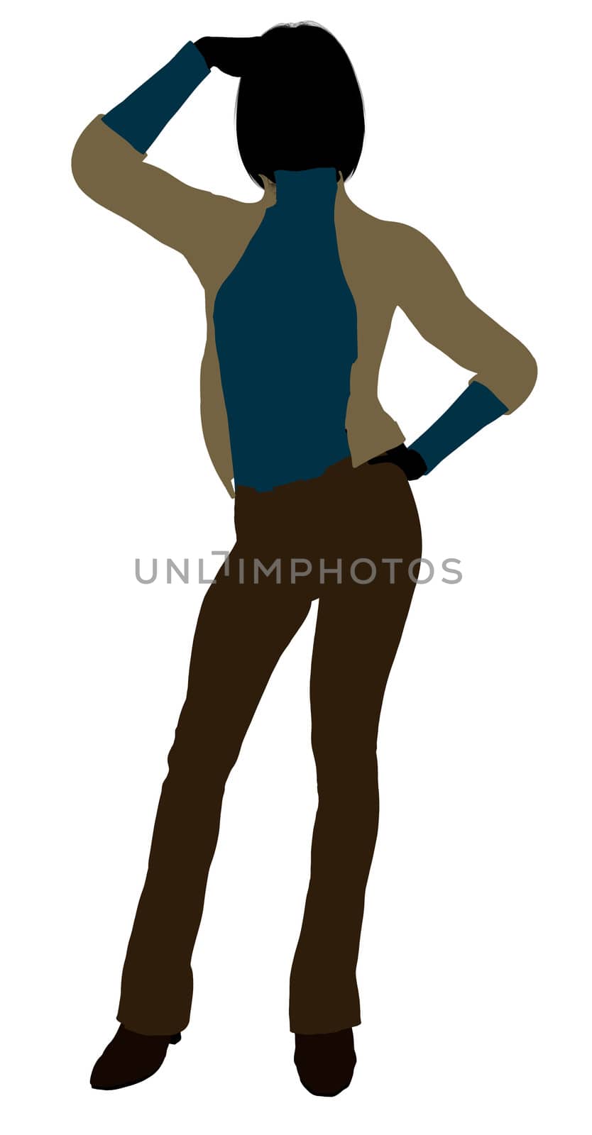 Female business executive silhouette on a white background