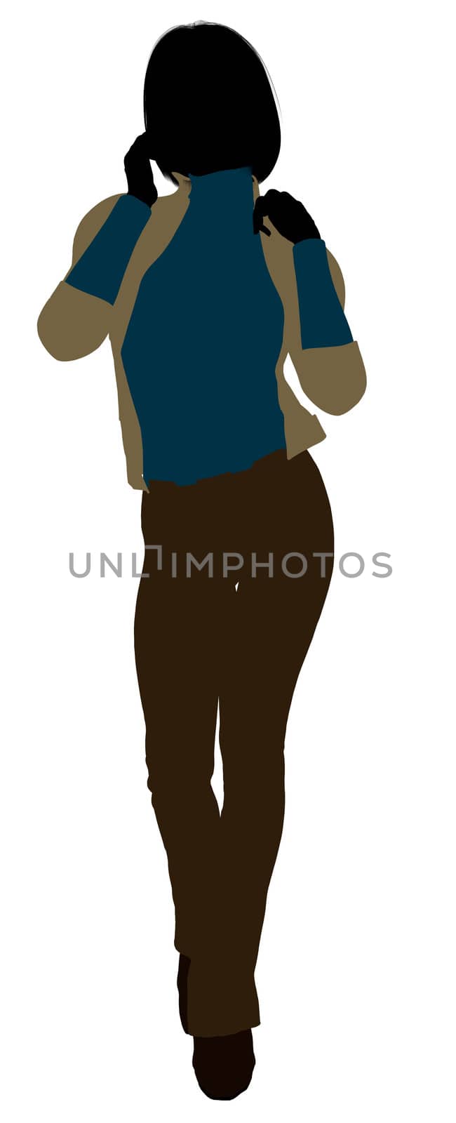 Female business executive silhouette on a white background