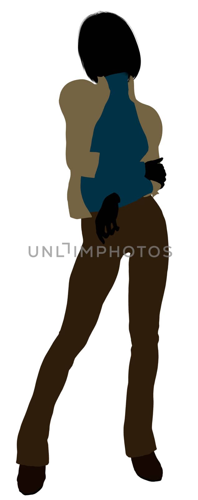 Female business executive silhouette on a white background
