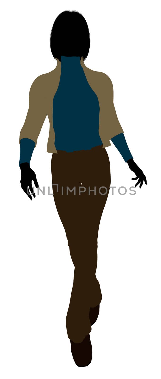 Female business executive silhouette on a white background