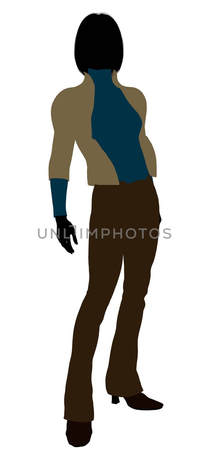 Female business executive silhouette on a white background