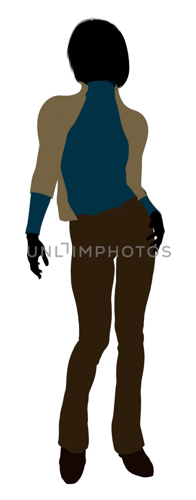 Female business executive silhouette on a white background