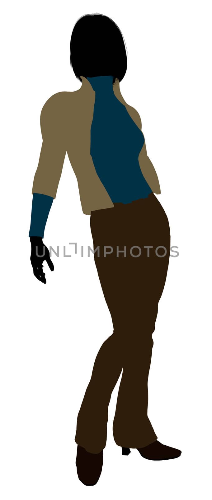 Female business executive silhouette on a white background