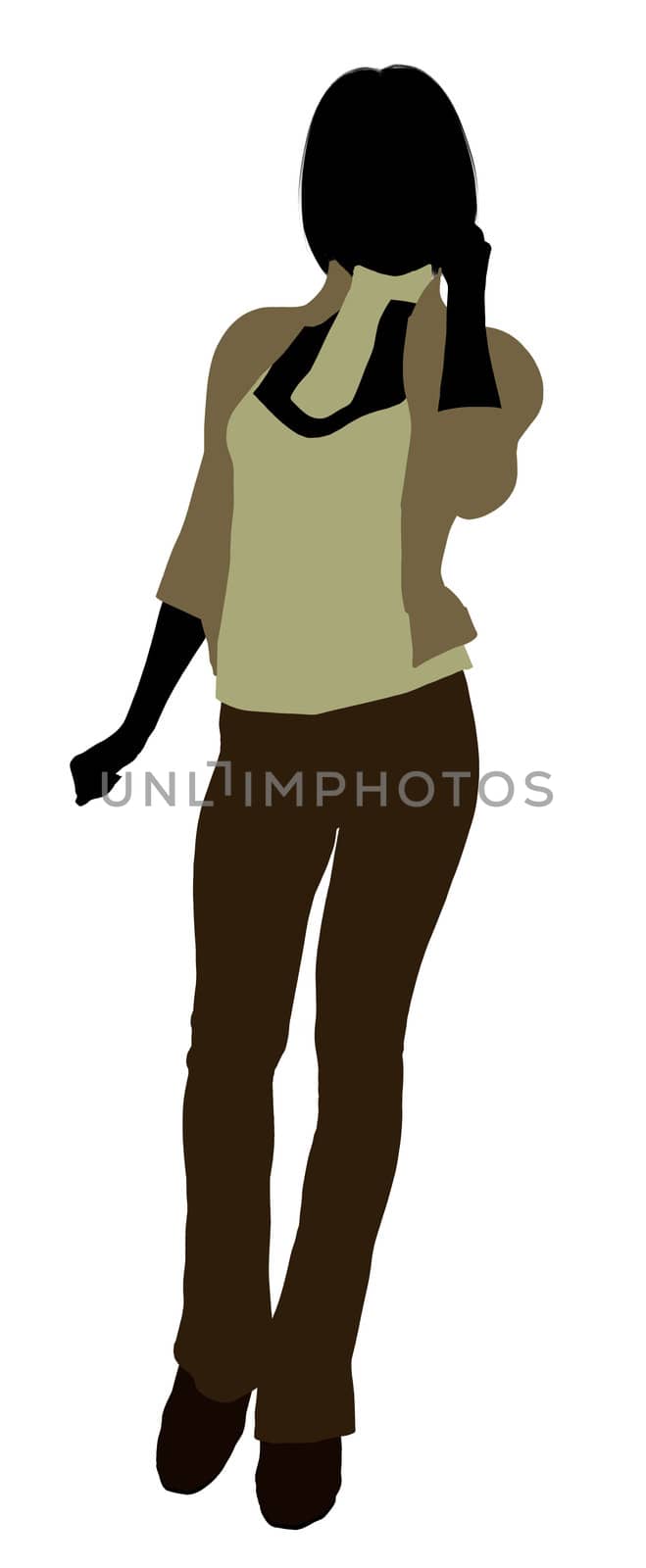 Female business executive silhouette on a white background