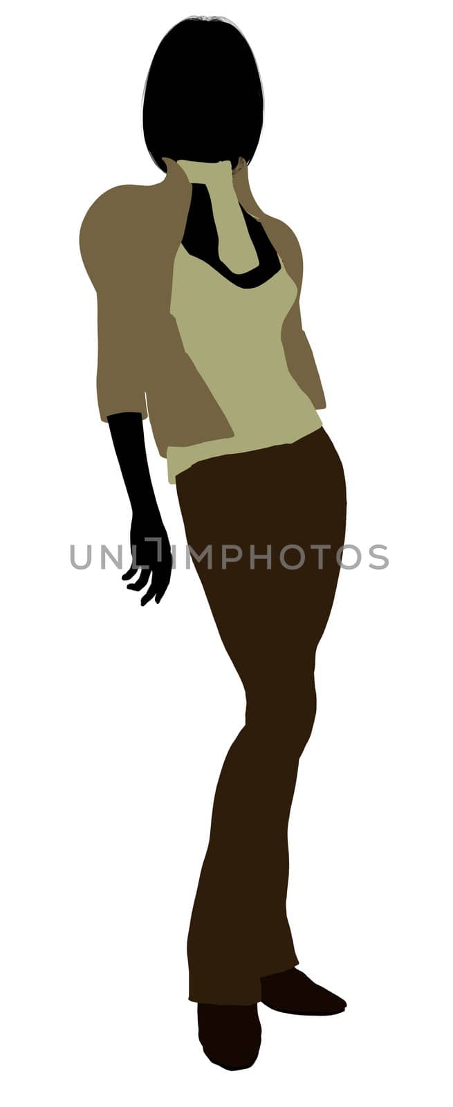 Female business executive silhouette on a white background
