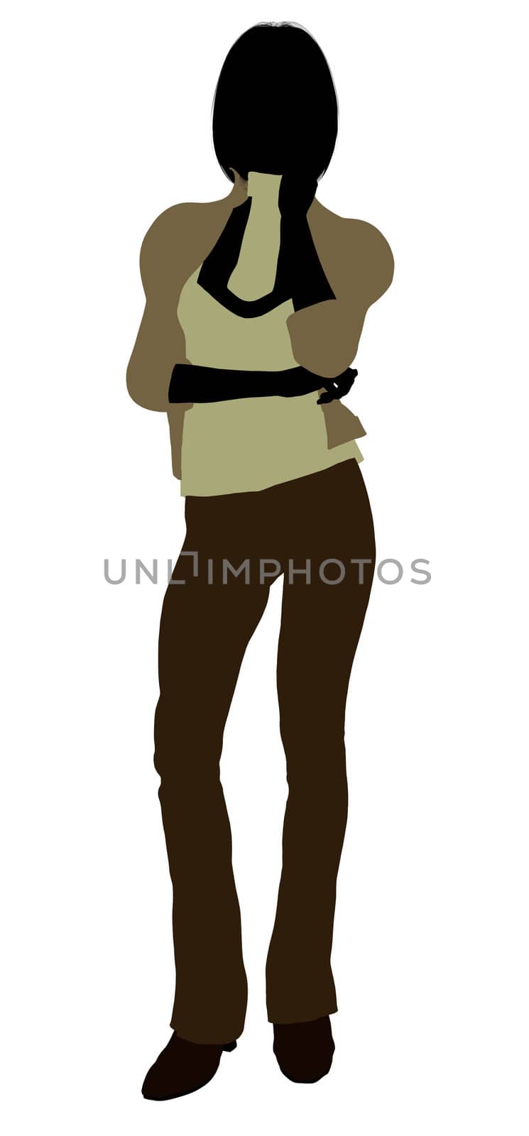 Female business executive silhouette on a white background