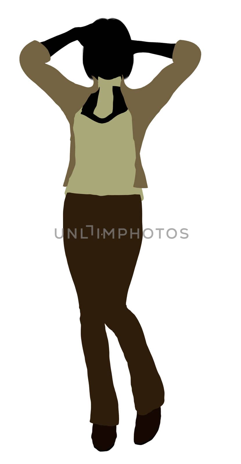 Female business executive silhouette on a white background