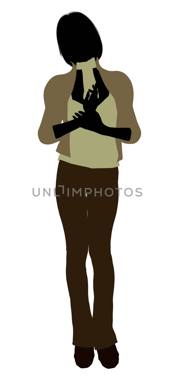 Female business executive silhouette on a white background